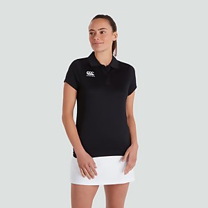 WOMENS CLUB DRY POLO SHIRT BLACK