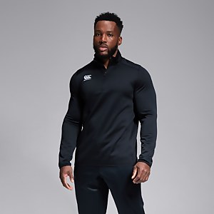 MENS CLUB 1/4 ZIP MID LAYER TRAINING TOP BLACK