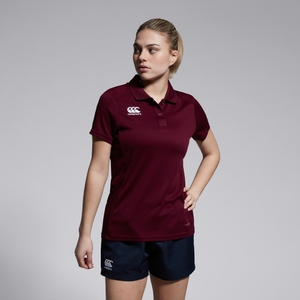 WOMENS CLUB DRY POLO SHIRT MAROON