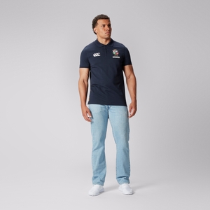 MENS BRITISH & IRISH LIONS PIQUE POLO NAVY