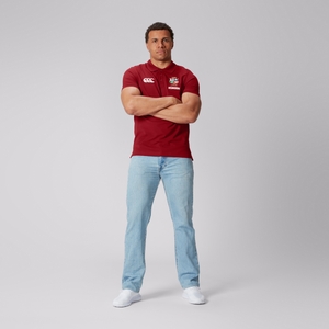 MENS BRITISH & IRISH LIONS PIQUE POLO RED