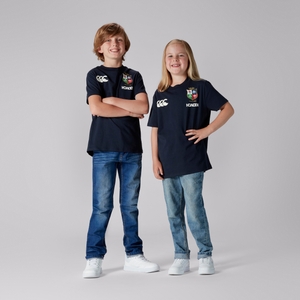 JUNIOR UNISEX BRITISH & IRISH LIONS COTTON JERSEY TEE NAVY